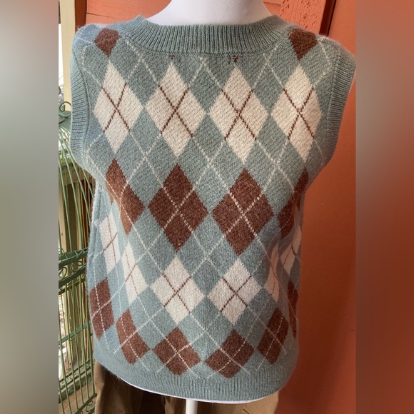Jolt Argyle Printed Knit Sweater Vest Unisex Med GUC - Picture 3 of 11